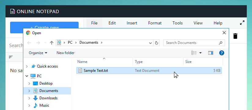 Open file dialog in Dakfo